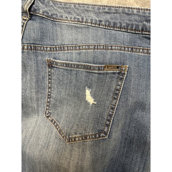 Jennifer Lopez Distressed Boyfriend Jeans Women's Size 20W Blue Denim - Picture 12 of 13
